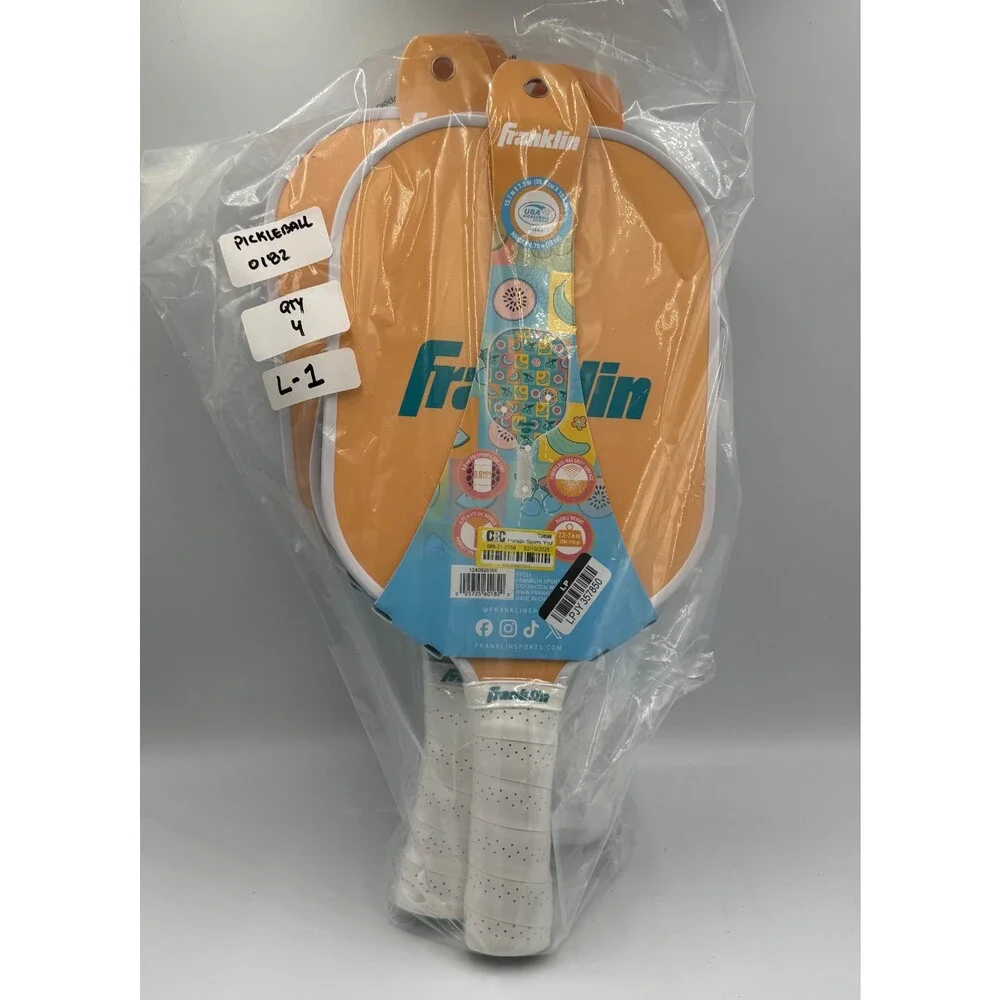 New Franklin Youth Pickleball Paddle Fruit Pattern Polymer Core Leo Chun Racquet